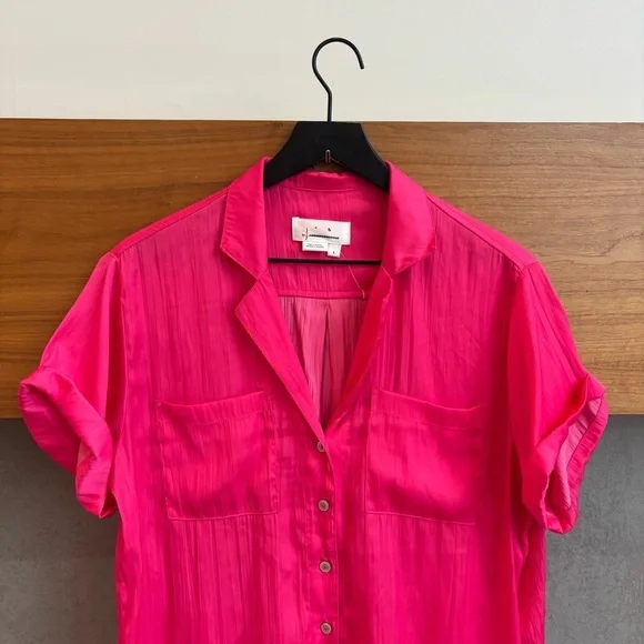 Anthropologie Button up Shirt Short Sleeve, Size S - Picture 3 of 11